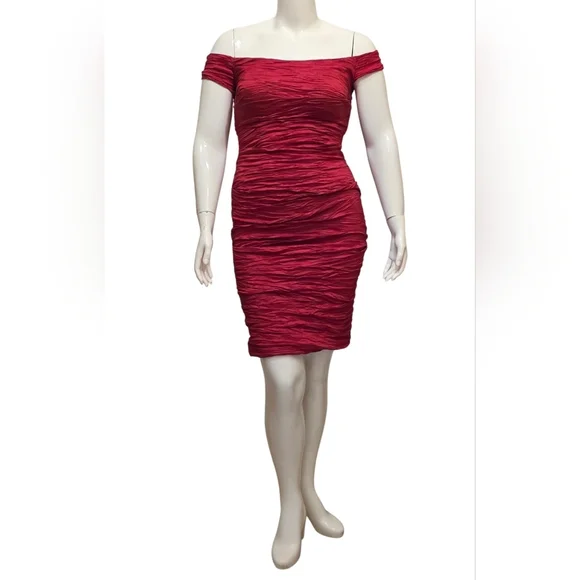 Alex Evenings Ruched Off-the-shoulder Sheath Dress Size 12 - Picture 3 of 17